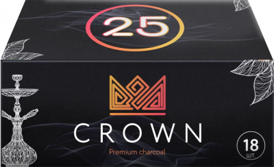 Купить Crown 25мм, 18шт/уп - уголь для кальяна Crown 25мм, 18шт/уп - уголь для кальяна
